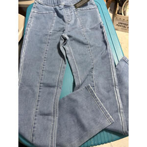 Divine Denim Isaac Mizrahi Live! Light Blue Straight Leg Pull on Jeans 2 Tall